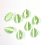 Fiber-Optic Cabochon - Pear 10x6MM CAT'S EYE LT GREEN