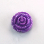 Plastic Carved No-Hole Flower - Round 20MM LILAC