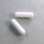 Plastic Engraved Bead -  Tube 21x6MM CHALKWHITE