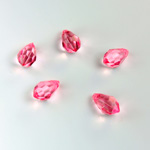 German Plastic Pendant - Transparent Faceted Drop 10x6MM ROSE