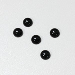 Plastic Flat Back Opaque Cabochon - Round 06MM JET