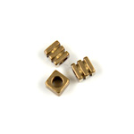 Brass Machine Made Bead - Stacked Cube 03x3MM RAW BRASS