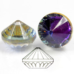 German Glass Flat Back Roulette Coated - Round 18MM CRYSTAL HELIOTROPE