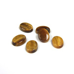 Gemstone Flat Back Single Bevel Buff Top Stone - Oval 08x6MM TIGEREYE