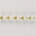 Czech Glass Pearl Bead - Oval 08x5MM CREME 75440