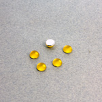 Plastic Flat Back Foiled Cabochon - Round 05MM MATTE JONQUIL (DK)