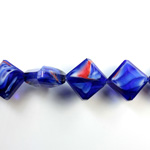 Chinese Cut Crystal Millefiori Bead - Diamond 16MM BLUE