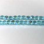 Czech Glass Fire Polish Bead - Round 05MM AQUA AB