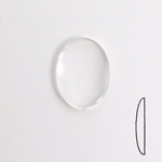 Plastic Low Dome Cabochon - Oval 25x18MM CRYSTAL