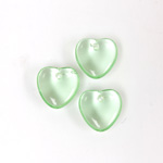 German Pressed Glass Pendant - Smooth Heart 10MM PERIDOT