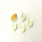Glass Medium Dome Foiled Cabochon - Navette 10x5MM YELLOW OPAL