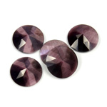 Fiber-Optic Flat Back Cabochon - Rauten Rose Round 12MM CAT'S EYE PURPLE