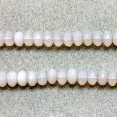 Czech Glass Fire Polish Bead - Rondelle Donut 05x3MM OPAL WHITE