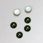 Glass Medium Dome Cabochon Pearl Spray Finish - Round 08MM HUNTER GREEN