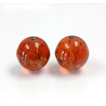 Czech Glass Lampwork Bead - Round 14MM FLAWED TOPAZ