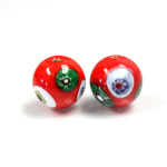 Glass Lampwork Bead - Smooth Round 14MM VENETIAN RED