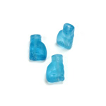 Czech Pressed Glass Engraved Bead - Cat 15MM MATTE AQUA