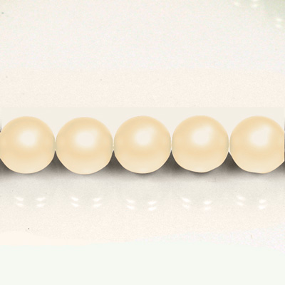 Czech Glass Pearl Bead - Round 08MM MATTE CREME 75440