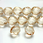 Czech Glass Fire Polished Bead - Twisted 10MM COATED SMOKE TOPAZ
