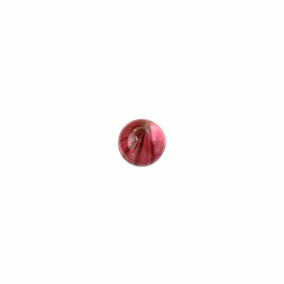 Glass Medium Dome Lampwork Cabochon - Round 07MM SWIRL RED (02958)