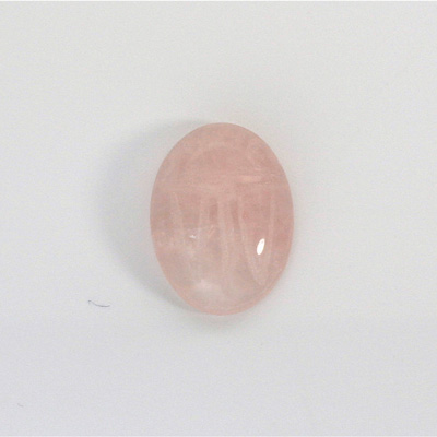 Gemstone Flat Back Carved Scarab 18x13MM ROSE QUARTZ