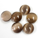 Fiber-Optic Cabochon - Round 12.8MM CAT'S EYE BROWN