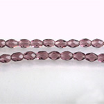Czech Glass Fire Polish Bead - Oval 06x4MM AMETHYST