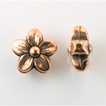 Metalized Plastic Bead - 5-Petal Flower 17.5MM ANTIQUE COPPER