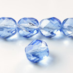 Czech Glass Fire Polished Bead - Twisted 14MM COATED SAPPHIRE