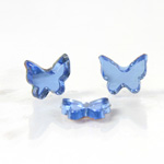 Glass Flat Back Foiled Mirror - Butterfly 9MM LT SAPPHIRE