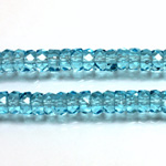 Czech Glass Fire Polished Bead - Rondelle 06x3MM AQUA