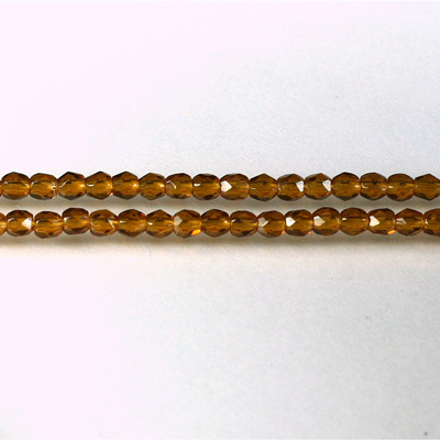 Czech Glass Fire Polish Bead - Round 03MM MADEIRA TOPAZ