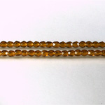 Czech Glass Fire Polish Bead - Round 03MM MADEIRA TOPAZ