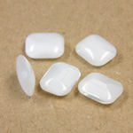 Glass Point Back Buff Top Stone Opaque Doublet - Cushion Octagon 10x8MM WHITE MOONSTONE
