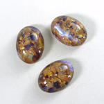 Glass Medium Dome Lampwork Cabochon - Oval 18x13MM TOPAZ OPAL (0615)