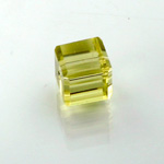 Chinese Cut Crystal Bead 18 Facet - Cube 04x4MM JONQUIL