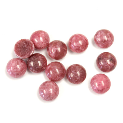 Gemstone Cabochon - Round 07MM RHODONITE