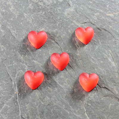 Glass Cabochon - Heart 08MM MATTE HYACINTH Foiled