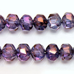Czech Glass Fire Polished Bead - Rondelle Disc 8x6MM LUMI PURPLE