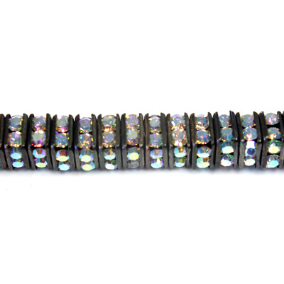 Czech Rhinestone Rondelle - Square 04.5MM CRYSTAL AB-BLACK