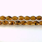Czech Glass Fire Polish Bead - Oval 07x5MM TORTOISE