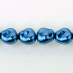 Czech Glass Pearl Bead - Potato 16x14MM NAVY 70467