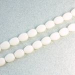 Czech Pressed Glass Bead - Flat Oval 08x6MM MATTE IVORY