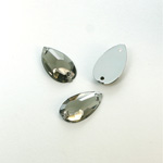 Plastic Flat Back 2-Hole Foiled Sew-On Stone - Pear 16x9MM BLACK DIAMOND