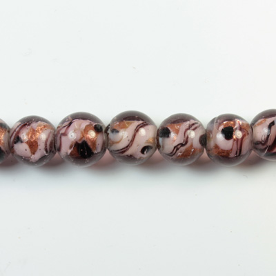 Glass Lampwork Bead - Smooth Round 10MM QUARTZ AGATE PURPLE
