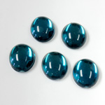 Plastic Flat Back Foiled Cabochon - Oval 12x10MM EMERALD
