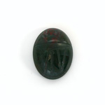 Gemstone Flat Back Carved Scarab 20x15MM BLOODSTONE