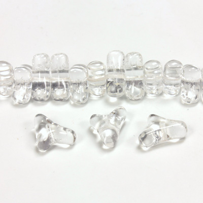 Czech Pressed Glass Bead -Tri-Y 11x9MM CRYSTAL