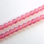 Czech Pressed Glass Bead - Smooth Round 06MM OPAL ROSE