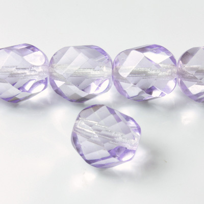 Czech Glass Fire Polished Bead - Twisted 14MM COATED ALEXANDRITE